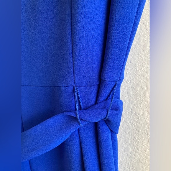 Tommy Hilfiger Vibrant Blue Cropped Belted Jumpsuit - Picture 8 of 10